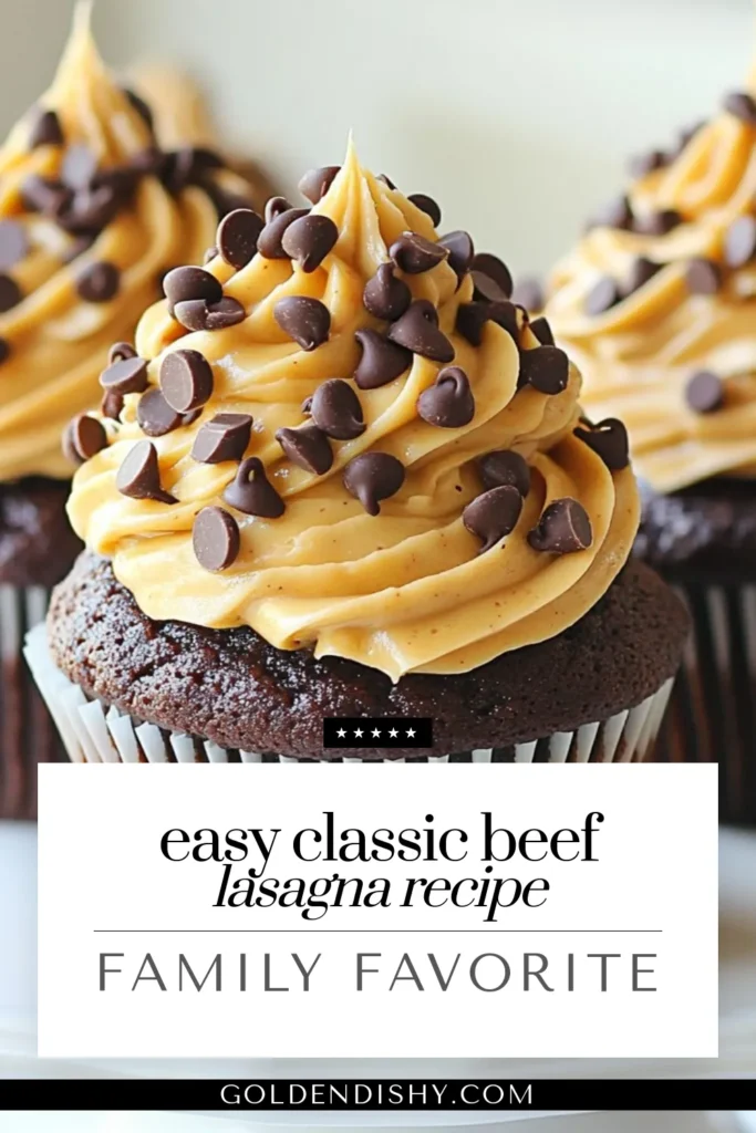 Indulge in these irresistible Chocolate Peanut Butter Cupcakes! This easy chocolate cupcake recipe is perfect for chocolate and peanut butter lovers. With a homemade cupcake base topped with a creamy peanut butter frosting recipe, these treats are a perfect chocolate and peanut butter dessert for any occasion. Try this simple recipe today and bring joy to your dessert table! Save for later! #ChocolatePeanutButterCupcakes #HomemadeCupcakes #PeanutButterFrosting #CakeRecipes