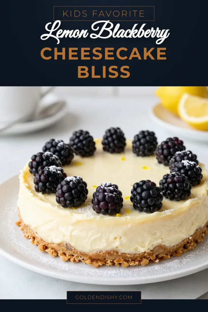Indulge in this delightful Blackberry Lemon Cheesecake, a must-try for dessert lovers! This easy cheesecake recipe combines rich cream cheese with zesty lemon and fresh blackberries for a creamy lemon dessert that's hard to resist. Perfect for summer gatherings, this no-bake cheesecake variation is a fresh berry dessert recipe you can whip up in no time. Save this recipe and impress your guests today! #BlackberryLemonCheesecake #EasyCheesecakeRecipe #CreamyLemonDessert #FreshBerryDessertRecipe