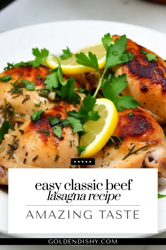 Discover the irresistible flavors of Lemon Herb Roasted Chicken Thighs, the perfect easy chicken dinner recipe for busy weeknights! This roasted chicken recipe features garlic lemon chicken with crispy chicken thighs that'll impress your family and friends. Marinated in a zesty blend of herbs and spices, it’s a dish you'll love to make. Try this recipe and transform your dinner routine! Save this pin for later! #chickenrecipe #roastedchicken #easyrecipes #comfortfood