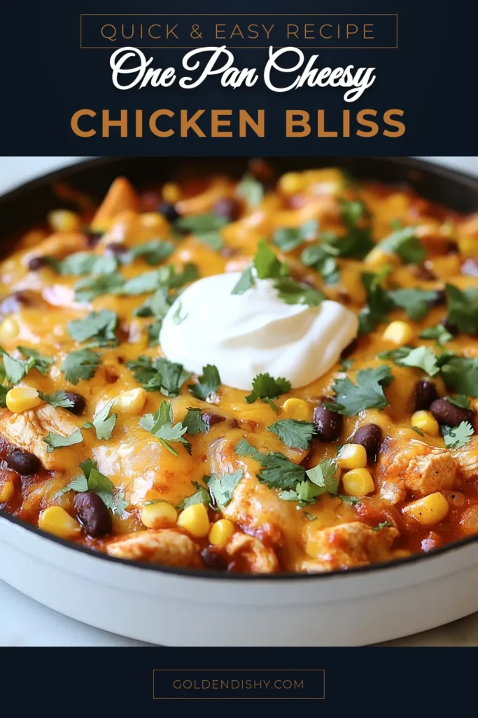 Looking for an easy chicken dinner recipe? Try this cheesy chicken enchilada skillet! Ready in just 25 minutes, this one-pan chicken enchiladas dish combines tender chicken, black beans, and sweet corn, all topped with gooey cheese. Perfect for busy weeknights, this skillet enchiladas recipe offers delicious flavor without the hassle. Save this recipe for your next meal! #CheesyChickenEnchiladaSkillet #OnePanChickenEnchiladas #EasyChickenEnchiladaRecipe #SkilletEnchiladas