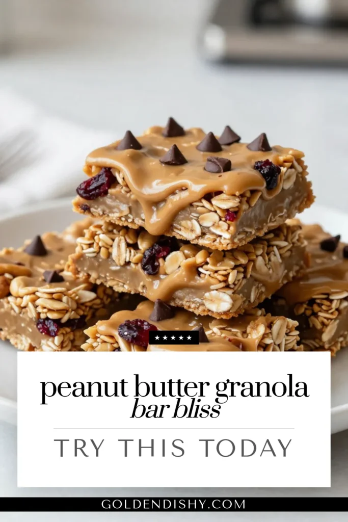 Looking for a delicious and nutritious treat? Try these crunchy peanut butter granola bars! This homemade granola bar recipe is perfect for healthy snack bars, providing a satisfying crunch with every bite. Enjoy no-bake peanut butter bars packed with oats, nuts, and optional chocolate. Get your energy boost today and make these oat-based granola bars for a perfect on-the-go snack! Save this recipe for later! #GranolaBars #HealthySnacks #PeanutButterRecipes #HomemadeGranolaBars