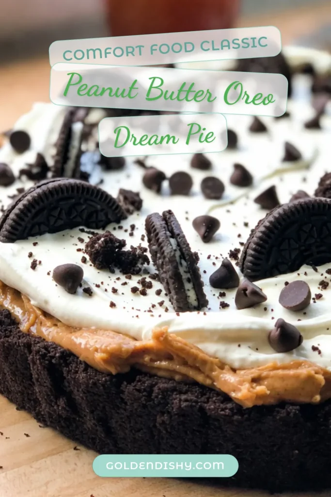Indulge in this irresistible Peanut Butter Oreo Pie, the perfect no-bake Oreo dessert that's a must-try for peanut butter lovers! With a simple Oreo cookie crust recipe and a creamy peanut butter filling, this easy chocolate peanut butter pie is both delightful and satisfying. Chill it for 4 hours for maximum flavor! Save this recipe now and treat yourself to a slice of bliss. #PeanutButterOreoPie #NoBakeOreoDessert #CreamyPeanutButterDessert #EasyChocolatePeanutButterPie