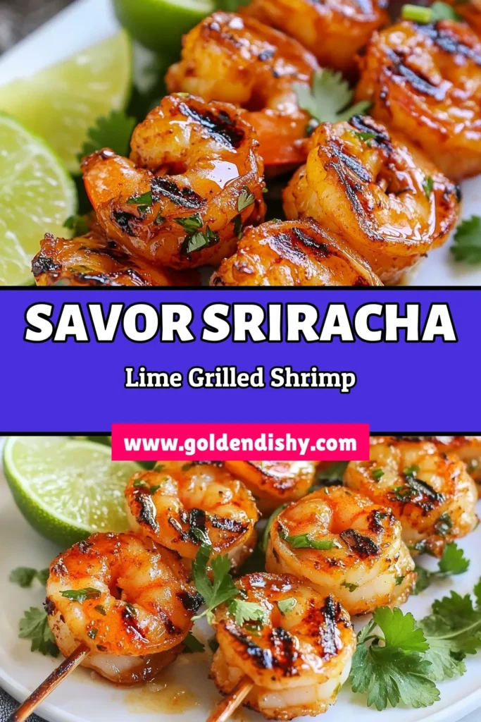 Elevate your grilling game with these Sriracha Lime Grilled Shrimp! This easy shrimp recipe features lime marinated shrimp that are packed with flavor. Perfect for summer barbecues, these spicy shrimp skewers are quick to prepare and tantalizingly delicious. Serve with fresh cilantro and lime wedges for an irresistible dish. Try this recipe today and savor the flavors! #SrirachaGrilledShrimp #EasyShrimpRecipe #SpicyShrimpSkewers #GrilledShrimpWithCilantro