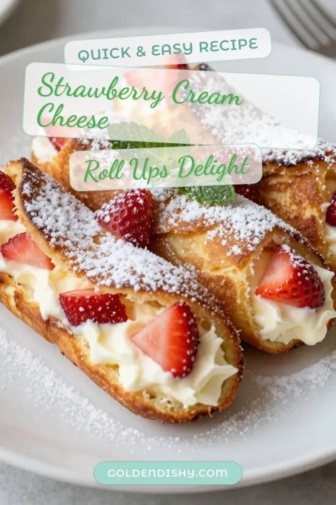 Indulge in these Strawberry Cream Cheese French Toast Roll-Ups, the perfect blend of flavors for your mornings! Packed with creamy strawberry filling, these French Toast Roll-Ups are a must-try for breakfast lovers. Ideal for anyone seeking easy sweet breakfast ideas or mouthwatering cream cheese desserts. Don’t miss out on this delightful recipe—save it now and enjoy a delicious start to your day! #StrawberryRecipes #BreakfastIdeas #FrenchToast #CreamCheeseDesserts