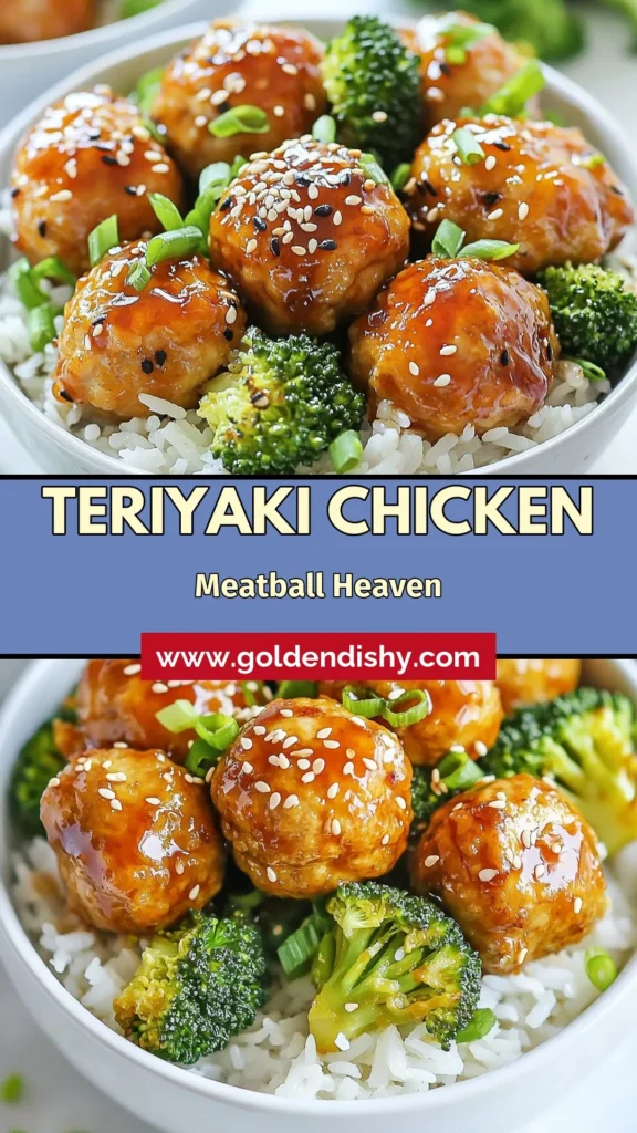 Delight in these Teriyaki Chicken Meatball Bowls, a perfect blend of flavor and nutrition! This chicken meatball bowls recipe features juicy teriyaki chicken meatballs served over a bed of fluffy jasmine rice and vibrant broccoli. Enjoy a healthy teriyaki bowl with easy chicken recipes that are quick to prepare. Perfect for busy weeknights! Try this recipe today and elevate your meal game! #TeriyakiChickenMeatballs #HealthyBowl #EasyChickenRecipes #JasmineRiceAndBroccoli