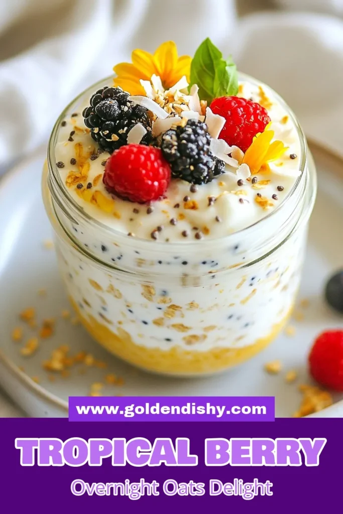 Start your day right with this delicious Berry Coconut Overnight Oats recipe! Packed with flavor and nutrition, these healthy overnight oats are made with creamy coconut milk oats and filled with your favorite berries. This vegan overnight oats recipe is an easy breakfast option that can be prepped in minutes. Enjoy a wholesome meal straight from the jar! Save this recipe for your next breakfast! #BerryCoconutOvernightOats #HealthyBreakfast #VeganRecipes #EasyBreakfastRecipes