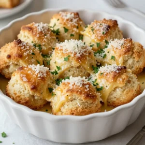 To make Garlic Parmesan Monkey Bread, gather these key items: - 3 cans of refrigerated biscuit dough - 1/2 cup unsalted butter, melted - 4 cloves garlic, minced - 1 cup freshly grated Parmesan cheese - 2 teaspoons Italian seasoning - 1 teaspoon dried parsley - 1/2 teaspoon kosher salt - 1/4 teaspoon freshly ground black pepper You can add extra zest to your monkey bread with these ingredients: - 1/4 teaspoon crushed red pepper flakes (for heat) - Extra grated Parmesan for garnish - Fresh chopped parsley for color You can switch some ingredients if needed: - Use olive oil instead of unsalted butter for a lighter taste. - Swap Parmesan with Pecorino Romano for a sharper flavor. - If you don&rsquo;t have Italian seasoning, use a mix of dried basil and oregano. - Use gluten-free biscuit dough for a gluten-free version. These options keep the dish tasty and flexible! {{ingredient_image_2}} First, set your oven to 350&deg;F (175&deg;C). This heat makes the bread rise well. Next, take a bundt pan and grease it. You can use cooking spray or softened butter. This step helps the bread come out easily later. Open the cans of biscuit dough. Use a knife to cut each biscuit into four pieces. This gives you tasty, bite-sized morsels. Make sure to keep them even for the best results. In a medium bowl, mix the melted butter with the minced garlic. Stir well so the garlic spreads through the butter. In another bowl, combine the grated Parmesan cheese, Italian seasoning, dried parsley, salt, black pepper, and crushed red pepper flakes (if you like some heat). Whisk until everything is well mixed. Take a piece of biscuit and dip it into the garlic butter. Make sure it gets fully coated. Let any extra butter drip off. Then, roll that piece in the cheese mixture. Make sure it is completely covered. Repeat this for all the biscuit pieces. After coating, layer the biscuit pieces in the greased bundt pan. Make sure they are arranged evenly. This step ensures an even bake and a nice pull-apart texture. Drizzle any leftover garlic butter over the layered biscuit pieces. This adds extra flavor. Now, place the bundt pan in the preheated oven. Bake for about 30-35 minutes. Look for a rich golden brown top. This signals that the dough is fully cooked. Once baked, take the pan out and let it cool for about 10 minutes. This helps the bread set. Carefully flip it onto a serving plate. Enjoy the sight as the delicious bread tumbles out. Serve it warm, adding extra grated Parmesan and a sprinkle of fresh parsley for color. For a fun touch, offer a side of marinara sauce for dipping! - Use Fresh Ingredients: Always choose fresh garlic and high-quality Parmesan cheese for the best taste. - Grease the Pan Well: A well-greased bundt pan prevents sticking. Use cooking spray or softened butter. - Cut Even Pieces: Cut the biscuit dough into equal quarters. This ensures even cooking and easy pulling apart. - Layer Carefully: Place the biscuit pieces in layers. This helps them bake evenly and creates a nice pull-apart effect. - Check the Bake: Keep an eye on the bread while it bakes. Look for a golden brown color to know it&rsquo;s ready. - Skipping the Garlic Butter: Don&rsquo;t skip the garlic butter! It adds essential flavor. - Overcrowding the Pan: Avoid packing the biscuit pieces too tightly. This can lead to uneven baking. - Not Drizzling Extra Butter: Always drizzle leftover garlic butter over the top before baking. It adds more flavor. - Not Letting it Cool: Give the bread some time to cool before flipping it. This helps it hold its shape. - Add Fresh Herbs: Mix in fresh basil or thyme for an extra flavor boost. - Include Cheese Variations: Try using mozzarella or cheddar for a different taste. - Spice it Up: Add jalape&ntilde;os or extra crushed red pepper flakes for heat. - Serve with Dipping Sauces: Pair with marinara or garlic aioli for added flavor. Pro Tips Use Fresh Garlic: Freshly minced garlic will provide a more robust and vibrant flavor compared to pre-minced options, enhancing the overall taste of your monkey bread. Parmesan Quality Matters: Opt for freshly grated Parmesan cheese instead of pre-packaged to achieve a richer, creamier texture and deeper flavor in each bite. Adjust Seasoning: Feel free to tweak the seasoning based on your preference. Add more red pepper flakes for a spicy kick or extra dried herbs for a more aromatic profile. Let it Rest: Allow the monkey bread to cool for a few minutes before serving. This will help the pieces hold together better when you pull them apart. {{image_4}} You can switch up the cheese in your Garlic Parmesan Monkey Bread. Instead of Parmesan, try mozzarella for a gooey texture. Cheddar adds a sharp bite, while Gruy&egrave;re offers a nutty flavor. Experiment with a mix of cheeses to find your favorite. Each type will change the taste and texture of the bread. Want to make your monkey bread heartier? Add veggies or meats! Chopped spinach or roasted red peppers can bring freshness. For meat lovers, consider adding cooked bacon or sausage. Just be sure to chop everything small, so it mixes well with the dough. This makes each bite full of flavor and fun. You can also play with flavors by making sweet versions. Swap garlic and cheese for cinnamon and sugar. Use brown sugar and a bit of vanilla for a dessert twist. Add fruits like apples or berries for a fruity touch. This way, your monkey bread can be a treat any time of day! To keep your Garlic Parmesan Monkey Bread fresh, let it cool completely first. After that, wrap it tightly in plastic wrap or store it in an airtight container. This method helps to lock in moisture and flavor. You can keep it in the fridge for up to three days. If you notice any dryness, just add a little butter before serving. When you&rsquo;re ready to enjoy your leftovers, preheat your oven to 350&deg;F (175&deg;C). Place the monkey bread in an oven-safe dish and cover it with aluminum foil. Heat it for about 10-15 minutes or until warm. This method keeps the bread soft and tasty. If you prefer, you can microwave individual pieces for about 30 seconds. Just keep an eye on it to avoid overheating. If you want to store your Garlic Parmesan Monkey Bread for a longer time, freezing is a great option. First, wrap the cooled bread in plastic wrap, then place it in a freezer bag. Make sure to remove as much air as possible. You can freeze it for up to three months. When you want to eat it, thaw it in the fridge overnight and then reheat it in the oven as mentioned before. This way, you can savor that delicious flavor anytime! Yes, you can prepare it ahead of time. Make the dough and coat the pieces. Then, cover the bundt pan with plastic wrap and store it in the fridge. Bake it the next day. This saves time and makes for a quick snack or meal. Garlic Parmesan Monkey Bread is great on its own. However, it pairs well with marinara sauce for dipping. You can also serve it with a fresh salad or a bowl of soup. These sides add a nice balance to the meal. Check the color of the top. It should be a rich golden brown. You can also insert a toothpick into the center. If it comes out clean, the bread is done. This ensures that the dough is fully cooked. Yes, you can use other types of dough. Try using pizza dough or homemade bread dough. Each will give a different flavor and texture. Experiment to find your favorite style! You learned about the key ingredients for Garlic Parmesan Monkey Bread and how to prep them. I shared step-by-step instructions, tips, and possible variations to elevate your dish. Remember to store leftovers correctly for maximum freshness. This recipe is flexible; feel free to experiment with flavors. Whether sweet or savory, it&rsquo;s sure to delight. Enjoy making this fun and tasty treat for your next gathering!