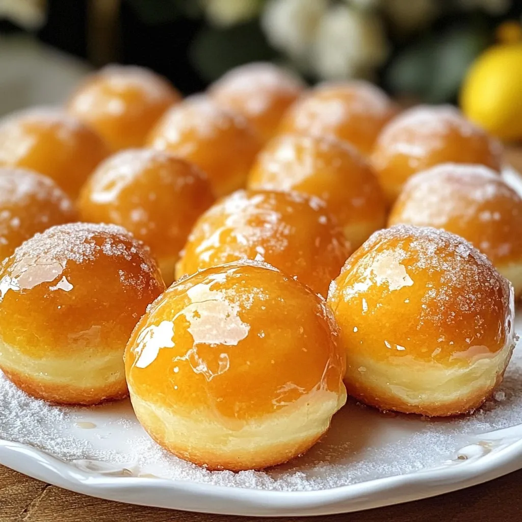 - 2 cups all-purpose flour - 1/2 cup granulated sugar - 1 tablespoon baking powder - 1/2 teaspoon salt - 1/2 teaspoon ground cinnamon - 1/4 teaspoon ground nutmeg - 2 large eggs - 1/2 cup whole milk - 1/4 cup unsalted butter, melted - 1 teaspoon vanilla extract - Oil for frying When making maple glazed donut holes, get your ingredients ready. You need all-purpose flour for the base. The granulated sugar adds sweetness. Baking powder helps the donut holes rise. Salt enhances the flavor, while ground cinnamon and nutmeg add warmth and spice. You will also need eggs, whole milk, and melted unsalted butter for moisture. Finally, don't forget the vanilla extract for a rich aroma. The oil for frying is key to achieving that crispy outer layer. - 1 cup powdered sugar - 3 tablespoons pure maple syrup - 1 tablespoon whole milk - 1/2 teaspoon vanilla extract For the maple glaze, start with powdered sugar. This gives the glaze a smooth texture. Pure maple syrup is what makes this glaze special. It adds a deep, sweet flavor. Whole milk helps thin the glaze to the right consistency. Lastly, a touch of vanilla extract boosts the glaze's taste. Gather all these ingredients to create a batch of tasty maple glazed donut holes that everyone will love! {{ingredient_image_2}} Start with a large bowl. Add 2 cups of all-purpose flour, 1/2 cup of granulated sugar, and 1 tablespoon of baking powder. Next, include 1/2 teaspoon of salt, 1/2 teaspoon of ground cinnamon, and 1/4 teaspoon of ground nutmeg. Use a whisk to mix. Make sure everything blends well. You want a lump-free mix. In a medium bowl, crack 2 large eggs. Beat them lightly until they are mixed. Then add 1/2 cup of whole milk, 1/4 cup of melted unsalted butter, and 1 teaspoon of vanilla extract. Stir these ingredients together until they are smooth. This step adds moisture and flavor to your donut holes. Now, slowly pour the wet mixture into the dry mix. Use a spatula to fold the batter gently. Be careful not to overmix. Overmixing can lead to tough donut holes. You just want the ingredients to come together. Heat oil in a deep pot or fryer to 350°F (175°C). This is the perfect temperature for frying. It helps the donut holes get crispy on the outside. Use a small cookie scoop or your hands to form the dough into small balls, about one inch in size. Fry them in batches. Cook for 2-3 minutes on each side until they are golden brown. While the donut holes fry, make the maple glaze. In a medium bowl, whisk together 1 cup of powdered sugar, 3 tablespoons of pure maple syrup, 1 tablespoon of whole milk, and 1/2 teaspoon of vanilla extract. Mix until smooth and creamy. This glaze will add a sweet finish to your treats. Once the donut holes are fried, remove them with a slotted spoon. Place them on paper towels to absorb extra oil. While they are still warm, dip each donut hole into the maple glaze. Make sure they are completely covered. This ensures every bite is sweet and delicious. Place the glazed donut holes on a wire rack to let any extra glaze drip off. Enjoy! - Avoiding overcrowding in the fryer: Frying donut holes can be tricky. If you add too many, they won’t cook evenly. The oil temperature will drop, and your donut holes may turn out soggy. Fry in small batches. This allows each donut hole to float freely and brown nicely. - Best practices when mixing ingredients: The key to fluffy donut holes lies in how you mix. When combining wet and dry ingredients, stir gently. Overmixing can lead to tough donut holes. Stop mixing as soon as you see no dry flour. This keeps your donut holes soft and airy. - Adjusting glaze thickness for personal preference: The glaze should be smooth and coat well. If it feels too thick, add a splash of milk. For a thicker glaze, add more powdered sugar. This way, you can achieve your ideal glaze thickness. Experiment until you find what you love. Pro Tips Temperature Matters: Ensure your oil is at the right temperature (350°F/175°C) before frying. This helps to achieve that perfect crispy exterior while keeping the inside fluffy. Don't Overmix: When combining the wet and dry ingredients, mix just until combined. Overmixing can lead to tough donut holes instead of light and airy ones. Glaze While Warm: For the best adhesion, dip your donut holes into the maple glaze while they are still warm. This will help the glaze to stick and soak into the donuts for maximum flavor. Storage Tips: If you have leftover donut holes, store them in an airtight container at room temperature for up to 2 days. For longer freshness, you can freeze them and reheat in the oven. {{image_4}} You can easily change the flavor of your donut holes. Try adding spices like ginger or cardamom for a warm twist. A drop of almond extract adds a nice touch. You can even mix in citrus zest for a fresh taste. These small changes can make a big difference. Toppings can take your donut holes to a new level. Consider adding colorful sprinkles for fun. Chopped nuts like pecans or walnuts add crunch. A drizzle of extra maple syrup enhances sweetness. Get creative with your favorite toppings to make them unique. If you're feeling adventurous, switch up the glaze. A chocolate glaze pairs well with the donut holes. Simply melt some chocolate and mix it with cream. A vanilla glaze is another option, made with powdered sugar and vanilla extract. Each glaze gives a different flavor, making every batch special. To keep your maple glazed donut holes fresh, store them at room temperature. Place them in an airtight container. If you need to keep them longer, you can refrigerate them. Just note that refrigeration can change their texture, making them less fluffy. To reheat your donut holes, simply place them in a microwave for about 10-15 seconds. This warms them up without making them too dry. If you prefer a crispy outside, pop them in a toaster oven for a few minutes instead. This method helps restore their fresh-out-of-the-fryer crunch. These sweet treats stay good for about 2-3 days at room temperature. If stored in the fridge, they can last up to a week. However, for the best taste and texture, enjoy them within the first few days. Yes, you can use different flours. Gluten-free flour works well. However, it may change the texture. You might try almond flour or coconut flour. These can add a nutty taste. If you use them, follow the mix and bake times closely. You can make these donut holes healthier. Try using less sugar or a sugar substitute. Applesauce can replace some butter. You can also bake instead of frying. This keeps the taste but cuts down on fat. You can find maple glazed donut holes at many bakeries. Donut shops often have them, too. Look for local spots that use fresh ingredients. Supermarkets may also carry them in the bakery section. Check for brands that focus on quality. Making donut holes is fun and easy! We discussed the key ingredients and shared step-by-step instructions. I gave tips to fry them perfectly and achieve a fluffy texture. You can personalize these treats with various flavors and toppings. Don't forget to store them right to keep them fresh. Experiment with different flours and healthier options, too. You now have the tools to create delicious maple glazed donut holes at home. Enjoy your baking journey!