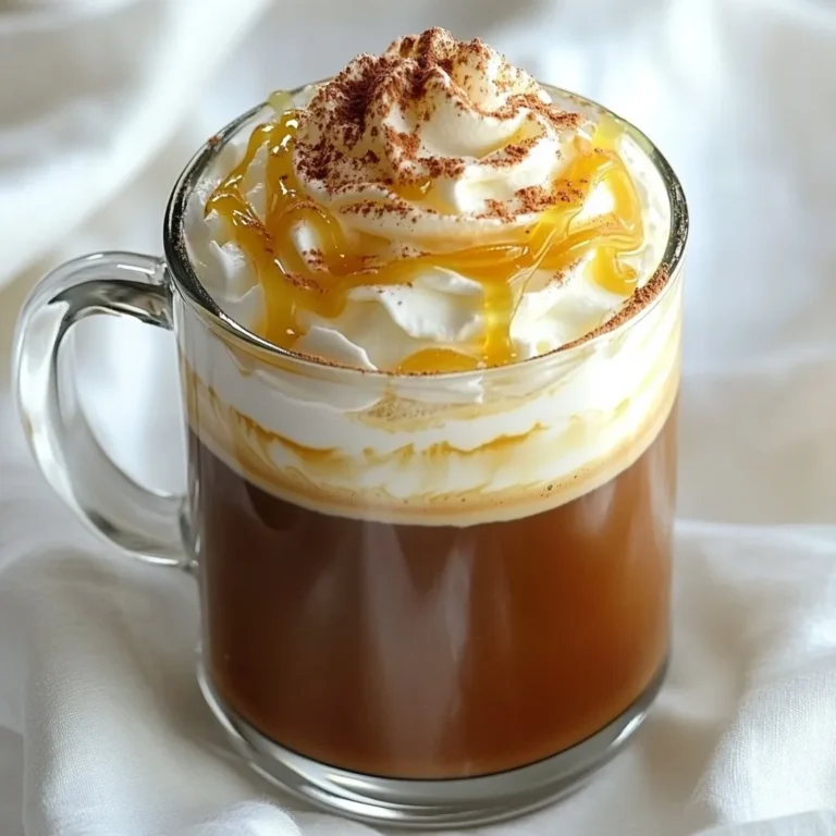 - 1 cup freshly brewed coffee - 1 cup milk (dairy or non-dairy) - 2 tablespoons unsweetened cocoa powder - 2 tablespoons salted caramel sauce, plus extra for drizzle - 1 teaspoon pure vanilla extract - 1 tablespoon granulated sugar - Whipped cream for topping - A pinch of sea salt The coffee is the heart of this drink. I recommend using a strong or medium roast. This gives your latte a bold flavor. Milk adds creaminess. You can use dairy milk or any non-dairy option like almond or oat milk. Unsweetened cocoa powder brings in that rich chocolate taste. Salted caramel sauce adds sweetness and depth. Vanilla extract enhances the overall flavor. Whipped cream makes it special, while sea salt balances the sweetness. If you are dairy-free, swap regular milk for a non-dairy option like almond or coconut milk. For a lower sugar option, use a sugar substitute like stevia. If you can't have cocoa, try carob powder for a similar taste. Always check labels for allergens in store-bought caramel sauce. {{ingredient_image_2}} Start by brewing one cup of fresh coffee. You can choose a strong or medium roast. I love using a French press, but any method works well. The key is to get a bold flavor that stands up to the other ingredients. While your coffee brews, the aroma fills the kitchen, setting the mood for your latte. Next, pour one cup of milk into a saucepan. You can use dairy milk or a non-dairy alternative, like almond or oat milk. Heat the milk over medium heat. Watch it closely, and do not let it boil. This warm milk will create a cozy base for your latte. It should be warm enough to dissolve the cocoa and sugar but still gentle on your taste buds. In a small bowl, mix two tablespoons of unsweetened cocoa powder with one tablespoon of granulated sugar. This will add a rich chocolate taste. Gradually whisk in the warm milk. Keep stirring until the cocoa and sugar dissolve completely. This creates a smooth mixture that is pure bliss. Once your coffee is ready, pour it into the cocoa milk blend. Add two tablespoons of salted caramel sauce and one teaspoon of pure vanilla extract. Stir everything together until it becomes a creamy delight. Give your latte a taste. Adjust the sweetness if needed by adding more sugar or a drizzle of caramel. Pour it into a large mug, and then top it with a generous amount of whipped cream. For an extra touch, drizzle more salted caramel sauce over the cream and sprinkle a pinch of sea salt. This adds the perfect balance of sweet and salty. Enjoy your creation! To get the best flavor, use strong coffee. A medium roast also works well. The mix of cocoa, caramel, and vanilla gives depth. You should taste each part. If it feels off, tweak the amounts. A pinch more salt brightens the sweet notes. Sweetness is key in a latte. Start with one tablespoon of sugar. Taste your drink before adding more. You can switch to honey or maple syrup too. Want a creamier drink? Use whole milk or cream. Non-dairy options like oat milk can also work well. Serve your latte in a clear glass mug. This shows off the layers and colors. Top it with whipped cream for a treat. Drizzle extra caramel on top for flair. A sprinkle of cocoa powder or chocolate shavings adds a nice touch. Make it look as good as it tastes. Pro Tips Use Fresh Coffee: Always brew your coffee fresh for the best flavor. If you can, grind your beans just before brewing to capture the full aroma and taste. Milk Temperature Matters: When heating milk, aim for a temperature of around 150°F (65°C). This ensures a creamy texture without scalding the milk. Adjust Sweetness: Everyone's taste is different; start with the recommended sugar and caramel, then adjust to your preference. A little taste test can go a long way! Presentation is Key: Serve in a clear glass mug to showcase the beautiful layers of your latte. A sprinkle of cocoa or chocolate shavings adds an elegant touch. {{image_4}} You can easily make a dairy-free salted caramel mocha latte. Use almond, oat, or soy milk instead of regular milk. Each option adds its own flavor, so choose what you like best. Almond milk gives a nutty taste, while oat milk adds creaminess. Just heat it like regular milk and follow the same steps. Want to spice it up? You can add flavors to your latte. Try a dash of cinnamon or nutmeg for warmth. You can also mix in a bit of hazelnut or vanilla syrup. A little bit goes a long way. It enhances the caramel and chocolate flavors. Seasonal flavors can change your salted caramel mocha latte. In fall, add pumpkin spice for a cozy vibe. During winter, peppermint syrup adds a fresh taste. These twists keep your latte exciting throughout the year. Just swap in these flavors and enjoy a new drink! If you have extra salted caramel sauce, store it in an airtight jar. Keep it in the fridge for up to two weeks. For leftover brewed coffee, pour it into a clean container and refrigerate. Use it within three days for best flavor. Milk can also be stored in the fridge, where it stays fresh until the expiration date on the carton. To reheat your leftover latte, pour it into a saucepan. Heat it over low to medium heat, stirring gently to blend the flavors. Avoid boiling, as this can alter the texture. If you want to warm your coffee, use the microwave. Heat it in short bursts of 20 seconds, stirring in between, until it's hot. To save time, brew a pot of coffee ahead of time. You can prepare the milk mixture and salted caramel sauce in advance. Store them in separate containers in the fridge. When you're ready to enjoy your latte, simply mix the ingredients together. This method makes it easy to enjoy a creamy and rich salted caramel mocha latte anytime! Yes, you can! Just mix 1 to 2 tablespoons of instant coffee with hot water. Use the same amount of water as you would for brewed coffee. This gives you a quick and easy base for your latte. The flavor may be different, but it still works well with milk and caramel. To make your latte extra frothy, heat the milk and then froth it. You can use a milk frother, a whisk, or even a jar with a lid. If you shake the jar, it creates bubbles. This makes your drink creamy and fun. Froth the milk before adding it to the coffee mix for the best results. You can find salted caramel sauce in many grocery stores. Look in the baking aisle or near the ice cream toppings. Many brands offer delicious options. You can also buy it online from stores like Amazon or specialty food shops. Making it at home is another great option for a fresher taste. This blog post detailed the key ingredients and steps to make a great Salted Caramel Mocha Latte. I shared tips for flavor, texture, and presentation. You also learned about variations like dairy-free options and seasonal flavors. Remember to store leftovers properly and reheating tips to enjoy your latte later. Lastly, I answered common questions to guide your latte journey. With these tools, you can create your perfect cup. Enjoy experimenting and savor every sip!