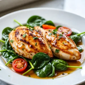 - 4 boneless, skinless chicken breasts - 1/4 cup honey - 1/4 cup Dijon mustard - 2 tablespoons olive oil - 1 teaspoon garlic powder - 1 teaspoon onion powder - 1/2 teaspoon smoked paprika - Salt and pepper, to taste - 2 cups fresh baby spinach - 1/2 cup cherry tomatoes, halved - Fresh parsley, chopped for garnish For this Honey Mustard Chicken Skillet, you need simple yet flavorful ingredients. Start with chicken breasts, as they are the star of the dish. Honey and Dijon mustard create a sweet and tangy sauce. Olive oil helps to sear the chicken to golden perfection. Seasonings like garlic powder, onion powder, and smoked paprika add depth and warmth. Fresh baby spinach and cherry tomatoes bring color and nutrition to the meal. Finally, fresh parsley not only adds a pop of green but also enhances the flavor. These ingredients work together to make a quick, tasty dinner that everyone will love. {{ingredient_image_2}} First, pat the chicken breasts dry with a paper towel. This helps the chicken sear well. Season both sides with garlic powder, onion powder, smoked paprika, salt, and pepper. Even seasoning gives the chicken great flavor. In a small bowl, mix the honey and Dijon mustard. Stir them until smooth. This sauce adds a sweet and tangy kick to the dish. If you want a thicker sauce, whisk it a bit longer. Heat the olive oil in a large skillet over medium-high heat. When the oil shimmers, add the seasoned chicken breasts. Cook for about 5-6 minutes on each side. You want a golden brown color and the chicken to be fully cooked. Once the chicken is done, take it out of the skillet. Pour the honey mustard sauce into the same skillet. Stir for 1-2 minutes to thicken it up. Now, add fresh baby spinach and halved cherry tomatoes. Stir until the spinach wilts, which takes about 2-3 minutes. Put the cooked chicken back in the skillet. Spoon some sauce over each piece. Let everything cook for another minute. This warms the chicken and blends the flavors. Remove from heat and top with chopped parsley for a bright finish. Enjoy your meal! - Temperature considerations: Always cook chicken to an internal temperature of 165&deg;F (75&deg;C). Use a meat thermometer for accuracy. - Avoiding overcooking: Cook each side for 5-6 minutes. This keeps the chicken juicy and tender. - Suggested herbs and spices: Add fresh thyme or rosemary for a nice touch. A pinch of cayenne can add some heat. - Alternative mustard options: Swap Dijon for whole grain or spicy brown mustard. Each gives a unique twist to the sauce. - Arranging the dish aesthetically: Place the chicken in the center of a large platter. Surround it with spinach and tomatoes for color. - Serving ideas with lemon wedges: Add lemon wedges on the side. They add a fresh burst of flavor when squeezed over the dish. Pro Tips Pat the Chicken Dry: Ensuring the chicken breasts are dry before seasoning helps achieve a perfect sear, resulting in a flavorful crust. Balance the Flavors: Adjust the honey and Dijon mustard ratio to suit your taste; more honey will sweeten the dish, while more mustard will add tanginess. Don't Rush the Sauce: Allow the honey mustard sauce to thicken slightly in the skillet; this enhances the flavor and ensures it clings to the chicken. Garnish for Freshness: Adding freshly chopped parsley not only adds color but also brightens the dish&rsquo;s flavor, making it more appealing. {{image_4}} You can switch up the meat in this dish. Try turkey or pork for a change. Both will soak up the honey mustard flavors well. If you want a vegetarian option, go for tofu or tempeh. Just press the tofu to remove water. Then, season and cook it the same way as the chicken. This will give you a tasty and filling meal. Feel free to get creative with the sauce. You can add a pinch of cayenne for heat. This will give your dish a nice kick! If you want a low-sugar option, use a sugar substitute or maple syrup. Both will work and add great flavor without the extra sugar. Pair this dish with rice or quinoa for a wholesome meal. These grains soak up the sauce perfectly. You can also serve a fresh salad on the side. A simple mix of greens, cucumbers, and cherry tomatoes will work well. The crunch will balance the soft chicken and sauce. To store leftovers, let your Honey Mustard Chicken cool first. Place it in an airtight container. This helps keep the chicken fresh. You can store it in the fridge for up to three days. When you&rsquo;re ready to eat, you can reheat it easily. For reheating, use a skillet over medium heat. Add a splash of water or broth to keep it moist. Heat for about 5-7 minutes, or until it&rsquo;s warm throughout. You can also use a microwave. Just cover it to avoid drying out. Heat for 1-2 minutes, checking often. You can freeze cooked chicken and sauce for later use. Let the chicken cool completely before freezing. Wrap it tightly in plastic wrap, then place it in a freezer bag. This helps protect it from freezer burn. Use it within three months for the best taste. For thawing, move the chicken to the fridge a day before you want to eat. This keeps it safe. If you need it faster, you can thaw it in cold water. Change the water every 30 minutes until it&rsquo;s ready. Once thawed, reheat the chicken as mentioned above. Enjoy your delicious meal later! It takes about 10-12 minutes to cook chicken breasts in a skillet. You want to cook them for 5-6 minutes on each side. This timing ensures they turn golden brown and reach the right internal temperature. Always check that the chicken reaches 165&deg;F (75&deg;C) for safety. Yes, you can use different mustards! Honey mustard works great, but you can also try yellow mustard or spicy brown mustard. Each type adds a unique flavor. Experiment to find your favorite combination. Popular side dishes include: - Rice - Quinoa - Roasted potatoes - Steamed broccoli - Fresh salads These sides complement the chicken well and add variety to the meal. To check if chicken is fully cooked, look for these signs: - The juices should run clear, not pink. - The chicken should feel firm to the touch. - Use a meat thermometer; it should read 165&deg;F (75&deg;C). These tips help you ensure your chicken is safe and delicious! You now have all you need to make a tasty Honey Mustard Chicken Skillet. We covered ingredients, cooking steps, and how to store leftovers. Remember to season well and keep an eye on cooking times for perfect results. Don&rsquo;t shy away from trying different proteins or side dishes to enhance your meal. Enjoy experimenting with flavors and making this dish your own. Happy cooking!