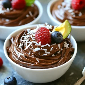 To make your Dark Chocolate Avocado Mousse, you need just a few simple items. Here&rsquo;s what you will need: - Ripe avocados - Unsweetened cocoa powder - Maple syrup - Coconut milk - Pure vanilla extract - Sea salt - Optional toppings Each ingredient plays an important role in creating the rich and creamy texture. Ripe avocados are key. They add creaminess and healthy fats. Make sure they are soft to the touch for the best results. Unsweetened cocoa powder gives the mousse its deep, chocolate flavor. It&rsquo;s rich and packed with antioxidants. Maple syrup adds sweetness. You can also use honey if you prefer a non-vegan option. Adjust the amount based on your taste. Coconut milk brings a smooth texture. It adds a hint of tropical flavor. You can swap it with almond milk for a lighter mousse. Pure vanilla extract enhances the overall taste. It adds warmth and rounds out the flavor profile perfectly. Sea salt is crucial. A pinch of it balances the sweetness and enhances the chocolate. Lastly, optional toppings like fresh berries, shredded coconut, or crushed nuts add texture and a pop of color. They make your dessert look even more inviting. Gather these ingredients, and you&rsquo;re ready to whip up a delicious treat! {{ingredient_image_2}} - Start by getting your high-powered blender or food processor ready. - Add the ripe avocados, unsweetened cocoa powder, maple syrup, coconut milk, pure vanilla extract, and a pinch of sea salt. - Blend on high speed, pausing to scrape down the sides. Keep blending until the mousse is smooth and creamy. - After blending, taste the mousse. You might want it sweeter. - If needed, add more maple syrup. Blend again briefly to mix it well. - Scoop the mousse into bowls or elegant glasses. Fill each serving generously. - Cover with plastic wrap and chill in the fridge for at least 30 minutes. This helps it firm up and brings out the flavors. - When ready to serve, add toppings like fresh berries, shredded coconut, or crushed nuts for color and texture. Using ripe avocados is key. They should feel soft but not mushy. Ripe avocados blend easily and create a smooth mousse. If your avocados are hard, let them ripen for a few days. To avoid lumps, blend everything well. Use a high-powered blender or food processor. Start on low speed to mix, then increase to high. Stop to scrape down the sides as needed. This ensures a silky texture without any avocado bits. If you want non-vegan options, honey works great. It adds a nice sweetness that blends well. Just swap honey for maple syrup in the recipe. There are other sweetener choices, too. Agave nectar, coconut sugar, or stevia can be used. Adjust the amount based on your taste. Each sweetener gives a unique flavor, so feel free to experiment! Serve the mousse in stylish bowls or glasses. Clear containers show off its rich, dark color. You can layer it with toppings for a fun look. For toppings, choose fresh berries, shredded coconut, or crushed nuts. These add color and crunch. They also make the mousse more appealing. Just sprinkle them on top before serving for a delightful finish. Pro Tips Choose Ripe Avocados: Ensure your avocados are perfectly ripe for the creamiest texture. They should yield slightly when gently pressed. Quality Cocoa Powder: Use high-quality unsweetened cocoa powder for a richer chocolate flavor. This makes a significant difference in taste. Chill for Best Results: Allow the mousse to chill in the refrigerator for at least 30 minutes. This enhances the flavors and gives the mousse a firmer texture. Experiment with Toppings: Get creative with your toppings! Fresh berries, nuts, or coconut can add texture and visual appeal to your dessert. {{image_4}} You can easily boost the flavor of your mousse. Adding espresso or instant coffee brings a rich depth. Just a teaspoon can make a big difference. The coffee's bitterness pairs well with the dark chocolate. You can also try spices like cinnamon. A pinch can add warmth and a unique taste. If you want this mousse to be vegan, stick to maple syrup. It's a great sweetener that keeps it plant-based. For nut-free options, use coconut milk or other nut-free alternatives. This way, everyone can enjoy this treat without worries. You can also make it gluten-free. The ingredients listed are already gluten-free, so you are safe! When choosing milk, consider almond milk. It keeps the mousse light and creamy. Almond milk has a subtle flavor that works well. You can compare it with coconut milk, which adds a richer texture. Both choices are great, but the coconut milk gives a more decadent taste. To keep your dark chocolate avocado mousse fresh, store it in airtight containers. This helps prevent the mousse from absorbing other smells in the fridge. It stays fresh for up to three days. After this time, the texture may change, and it may not taste as good. You can freeze mousse if you want to keep it longer. Pour the mousse into freezer-safe containers, leaving space for expansion. It can last for about two months in the freezer. When you want to enjoy it, move it to the fridge to thaw overnight. Avoid using the microwave, as it may change the texture. Serve the mousse chilled for the best taste. If you freeze it, the mousse may become a bit firm. To adjust the texture, blend it for a few seconds after thawing. This helps restore its creamy consistency. Enjoy your mousse topped with fresh berries or nuts for extra flavor! Dark chocolate avocado mousse has a rich, creamy, and smooth texture. The flavor is deep and chocolatey. The avocado adds a subtle creaminess, making it feel indulgent without being too sweet. You might taste hints of vanilla, which enhance the overall richness. The balance between the cocoa and avocado creates a unique dessert experience. You can use sweetened cocoa powder if you prefer. However, you should adjust the maple syrup amount. Sweetened cocoa will add extra sugar, so you might want less syrup. This change can make your mousse sweeter. Just ensure you blend everything well to combine the flavors. Avocado mousse is much healthier than traditional mousse. It uses wholesome ingredients like avocados, which are full of healthy fats. Traditional mousse often has heavy cream and sugar. With avocado mousse, you gain fiber and nutrients while enjoying a tasty treat. It&rsquo;s a guilt-free dessert option that still feels indulgent. You can keep the mousse in the fridge for about three days. Make sure to cover it tightly with plastic wrap. This helps it stay fresh and prevents it from absorbing other flavors in the fridge. If you notice any browning, just give it a quick stir before serving. Yes, this recipe is perfect for vegans! It uses avocados and maple syrup, which are both plant-based. You can also use coconut milk or almond milk for creaminess. Just avoid honey if you're strictly vegan. This mousse offers a delicious and dairy-free dessert option everyone can enjoy. In this blog post, I shared a simple recipe for dark chocolate avocado mousse. We covered the main ingredients, like ripe avocados and cocoa powder, and the steps to make it creamy and delicious. I also provided tips on adjusting sweetness and presenting your mousse attractively. You can explore variations and storage options to enjoy it longer. Remember, this dessert is not just tasty but also healthier than traditional mousse. Dive in and enjoy your treat, knowing it&rsquo;s a smart choice!
